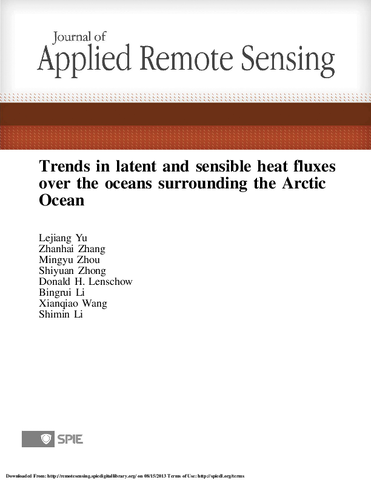 Trends in latent and sensible heat fluxes over the oceans surrounding the Arctic Ocean
