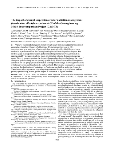 The impact of abrupt suspension of solar radiation management (termination effect) in experiment G2 of the Geoengineering Model Intercomparison Project (GeoMIP)