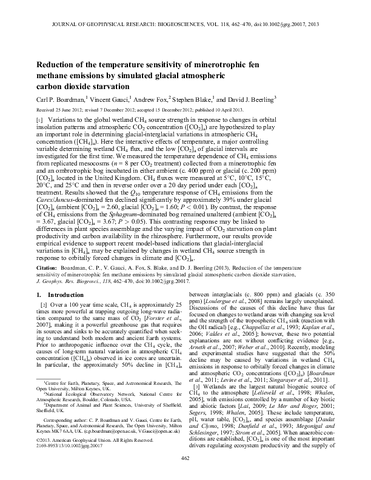 Reduction of the temperature sensitivity of minerotrophic fen methane emissions by simulated glacial atmospheric carbon dioxide starvation