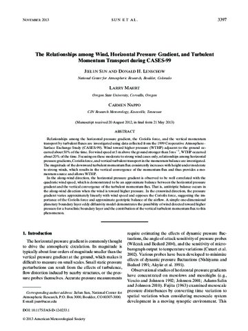 The relationships among wind, horizontal pressure gradient, and turbulent momentum transport during CASES-99