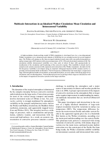 Multiscale interactions in an idealized Walker circulation: Mean circulation and intraseasonal variability