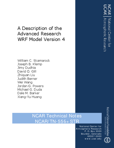 A Description of the Advanced Research WRF Model Version 4
