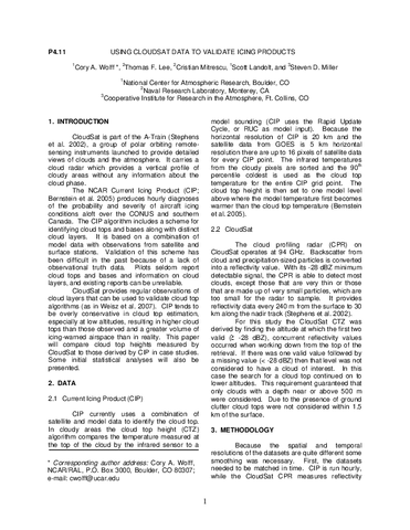 Using CloudSat data to validate icing products [manuscript]