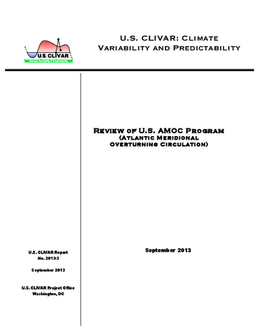 Review of U.S. AMOC Program (Atlantic Meridional Overturning Circulation)