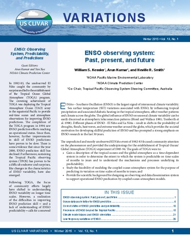 ENSO: Observing system, predictability, and predictions