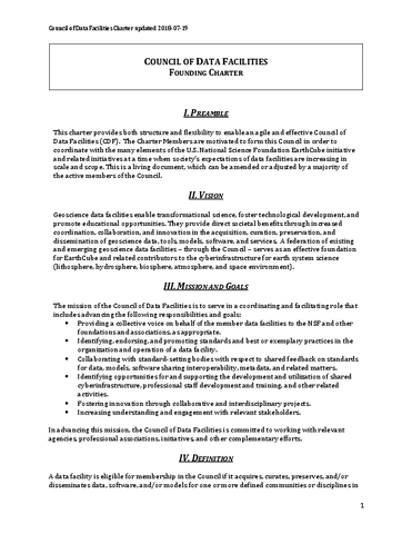 Council of Data Facilities Founding Charter