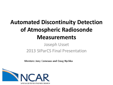Determining change points in balloon-based measurements of the atmosphere [presentation]