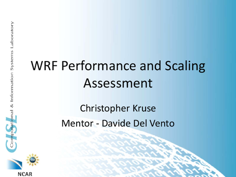 WRF performance and scaling assessment [presentation]