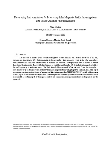 Developing Instrumentation for Measuring Solar Magnetic Fields: Investigations into Space Qualified Microcontrollers