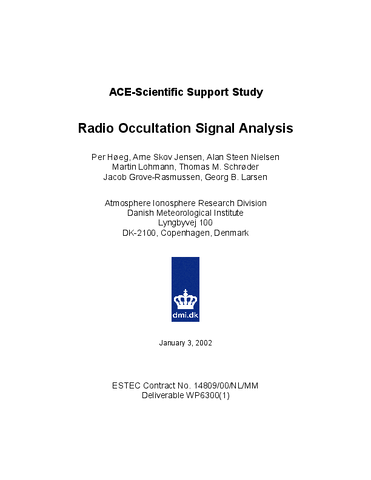 Radio occultation signal analysis