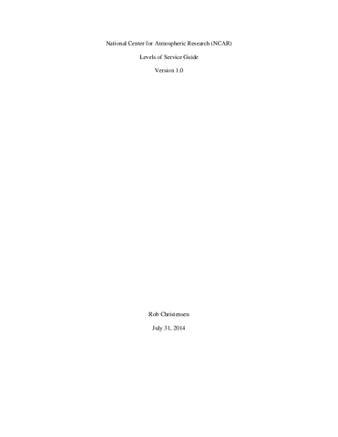 Establishing levels of service within NCAR: ACADIS case study